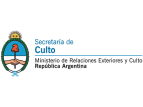 Secretaría de Culto - Ministerio de Relaciones Exteriores y Culto